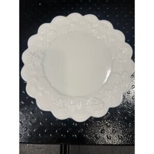 Westmoreland Paneled Grape Milk Glass Bread Plate - set of four